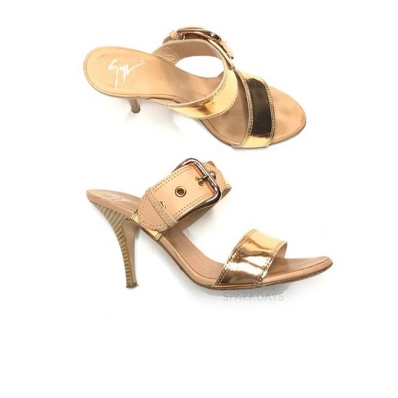 Giuseppe Zanotti $895 Metallic Double Buckle Strap Sandal, 6.5 - Picture 3 of 16